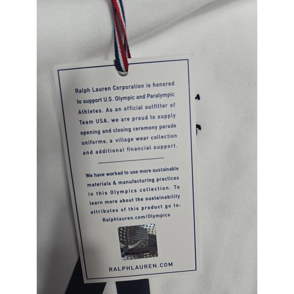 USA Olympic Team Jacket Mens XL White 2020 Ralph Lauren Full Zip Track Tokyo - Picture 7 of 13